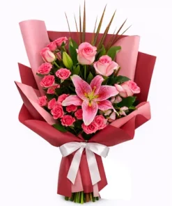 Buquê de Flores Cor de Rosa Majestade