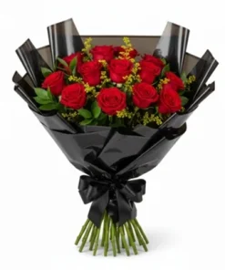 Buquê Clássico 12 Rosas Vermelhas
